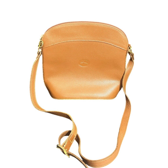 Longchamp Brown Leather Crossbody Style Bag Purse Paris Vintage - Picture 1 of 15